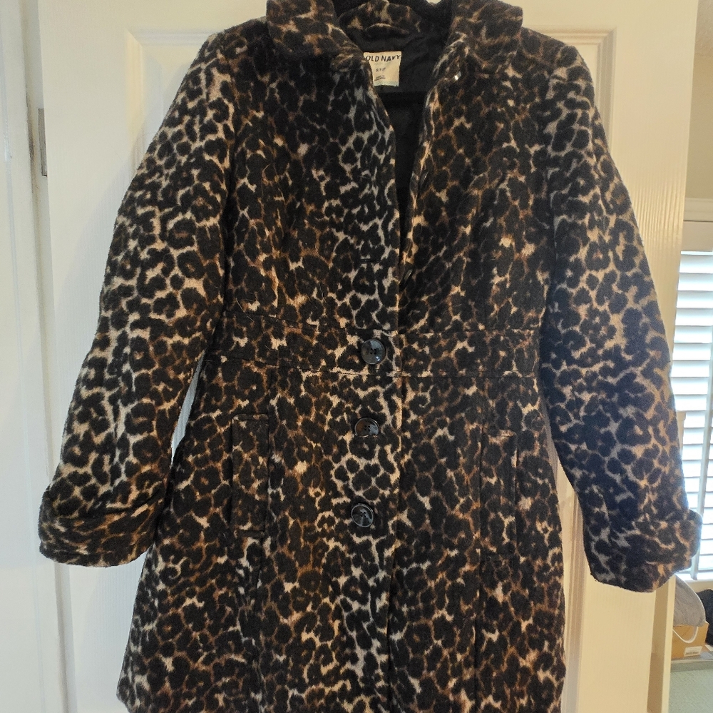 Old Navy Leopard Peacoat